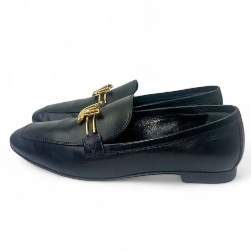 Authentic LOUIS VUITTON Women's Black LV Logo Upper Case Loafers Size EU…